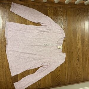 LOT OF 3 Sundance 100% Cotton Henley in magenta stripes, blue and gray stripes.